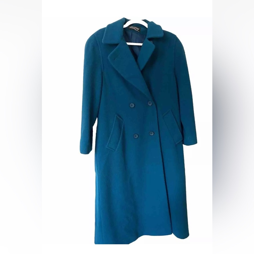 Vintage Long Wool Double-Breasted Women’s size Large Peacoat, Union made in USA
